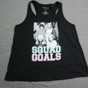The Golden Girls Squad Goals Tank Top Black Graphic Womens Size 1X Y2K